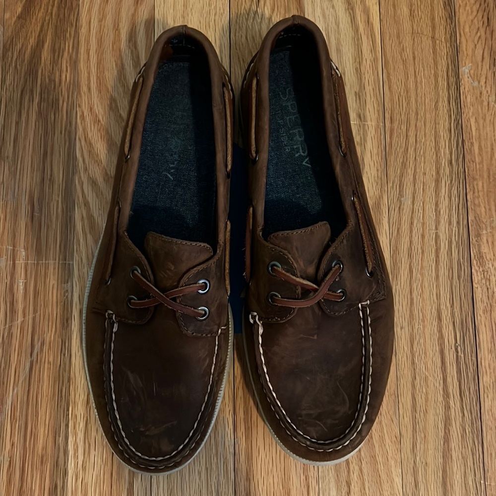 Sperry Top-Sider brown slip on boat shoes mens sz 9.5